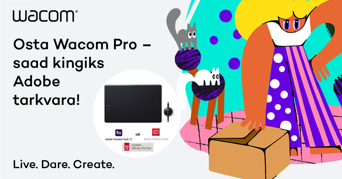Osta Wacom Intuos Pro või Cintiq Pro – saad kingiks Adobe tarkvara