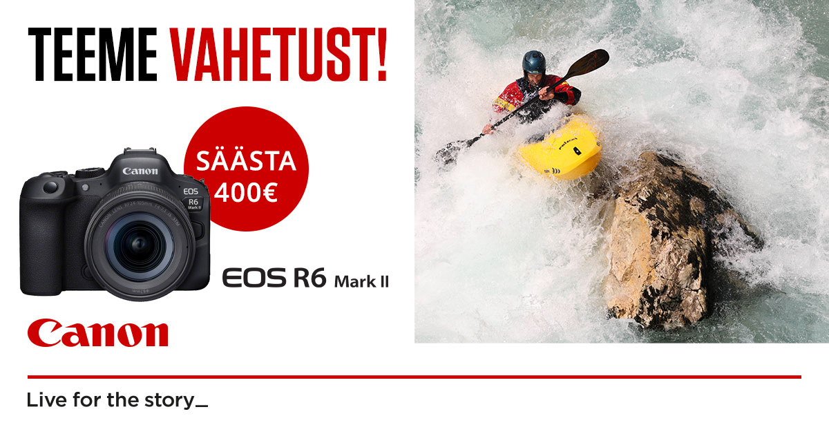 Saada vana kaamera pensionile ja säästa 400€ uue Canon EOS R6 II ostul