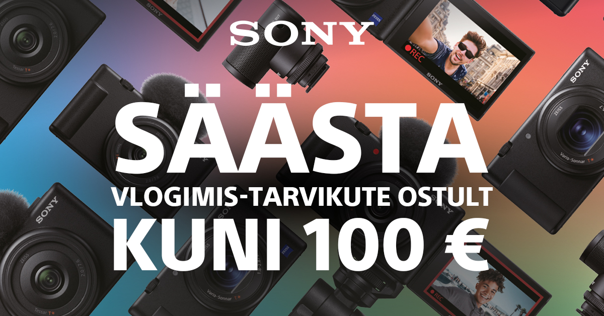 Sony ZV-seeria kaamera ostul saad valitud tarvikuid ning objektiive 100€ odavamalt