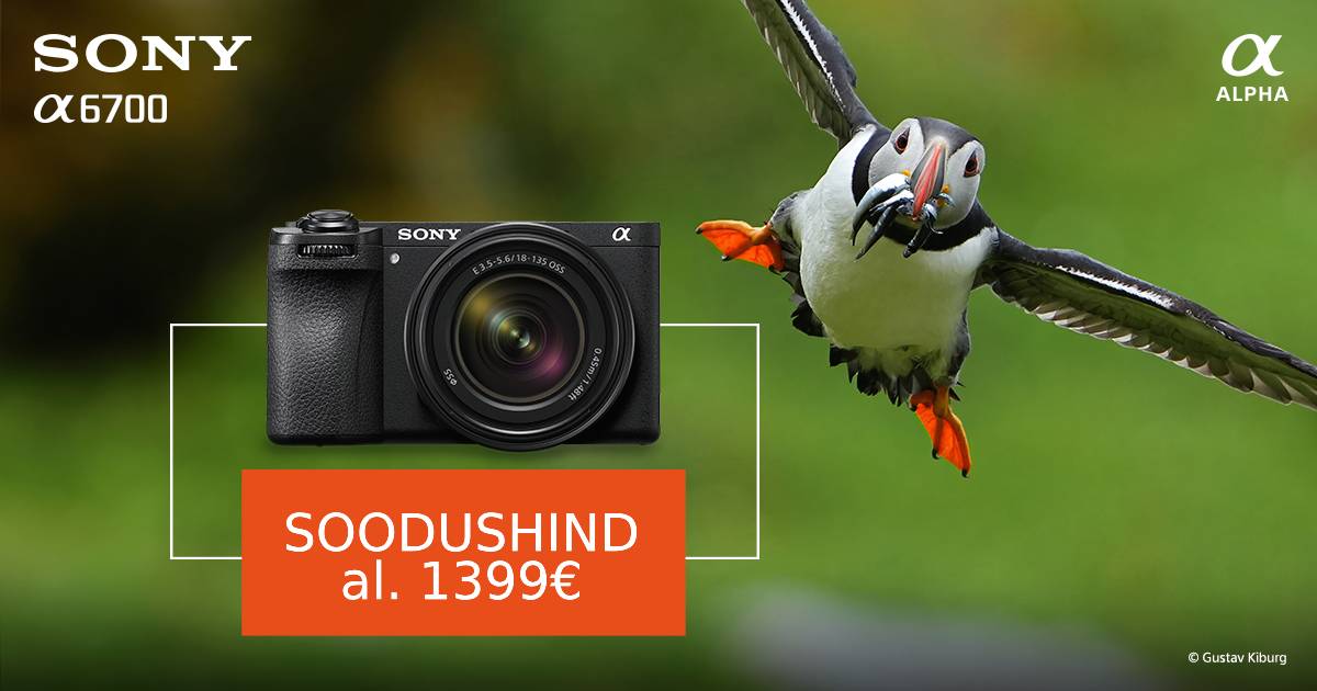 Eriti võimekas Sony a6700 on müügil vähemalt 330€ soodsamalt