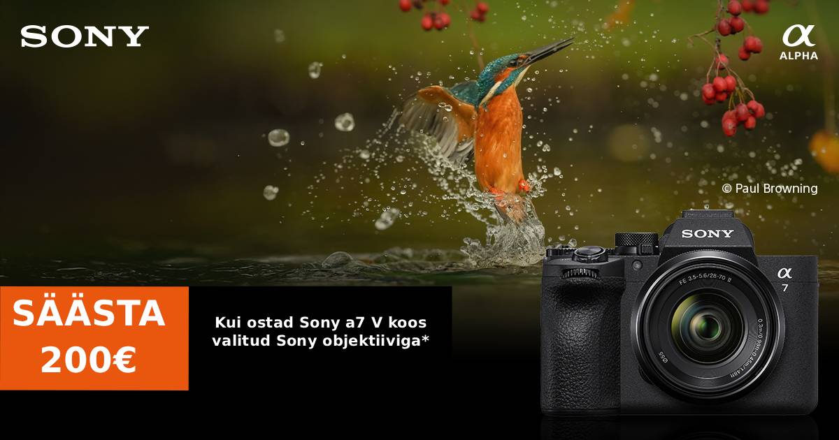 Säästa 200€, kui tellid Sony a7 V koos valitud Sony objektiiviga