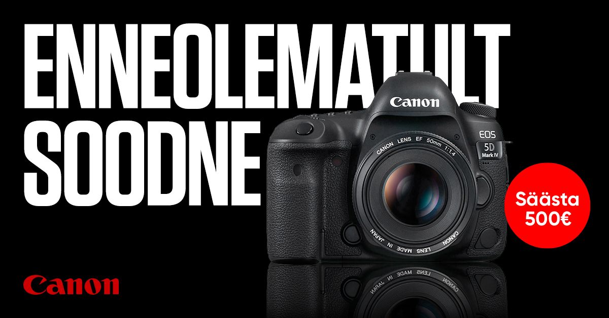 TALVEDIIL: Canon EOS 5D Mark IV (kere) on lausa 500€ soodsam!