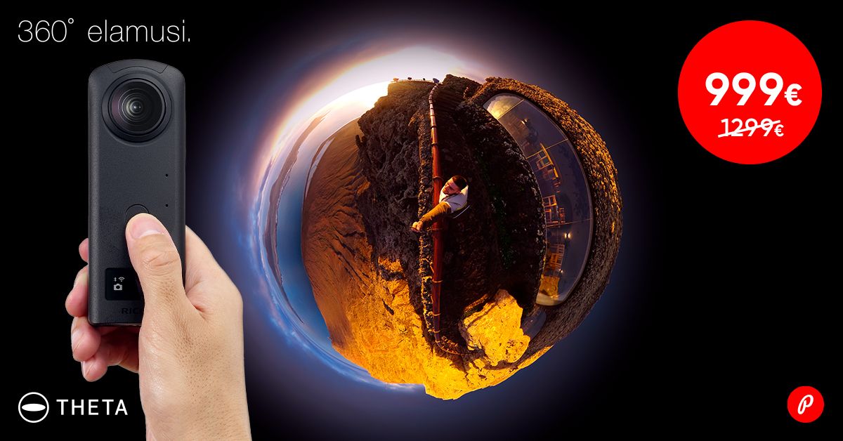 360° fotosid ja videoid salvestava Ricoh Theta Z1 ostul säästad 300€