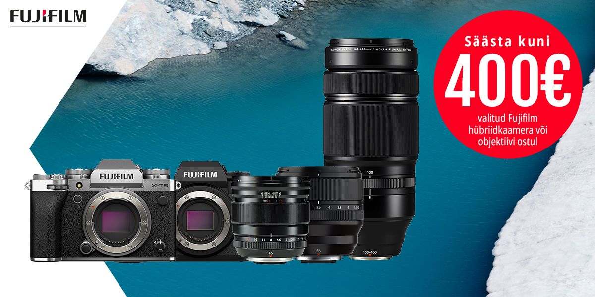 Valitud Fujifilmi hübriidkaamera või Fujinon objektiivi ostul säästad kuni 400€