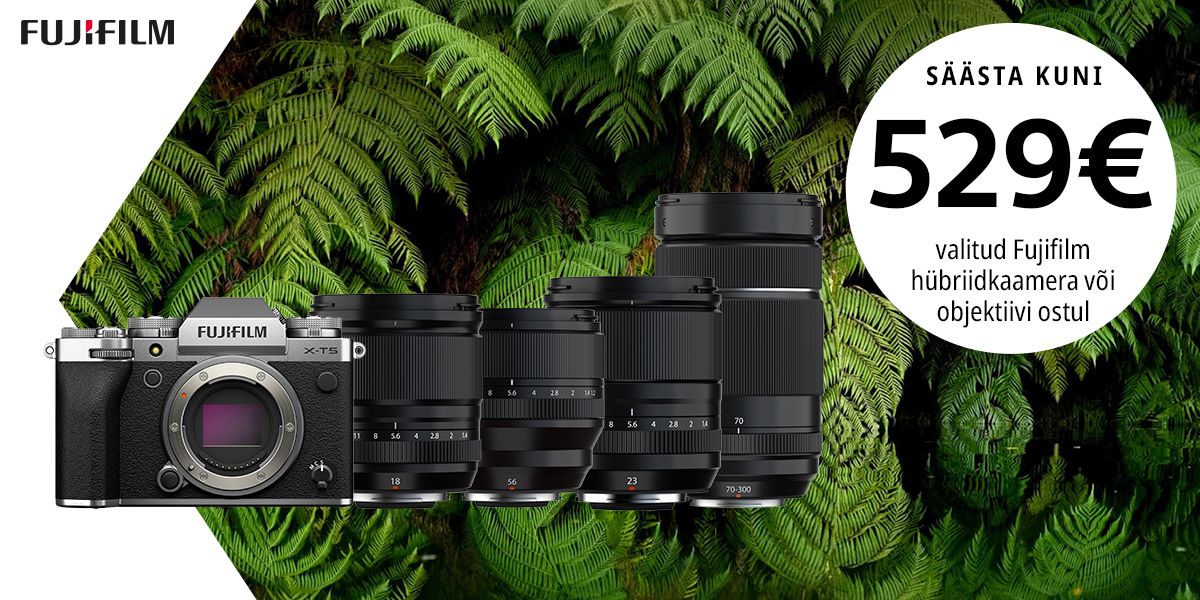 Fujifilmi X-T5 või valitud Fujinon objektiivi ostul säästad kuni 529€