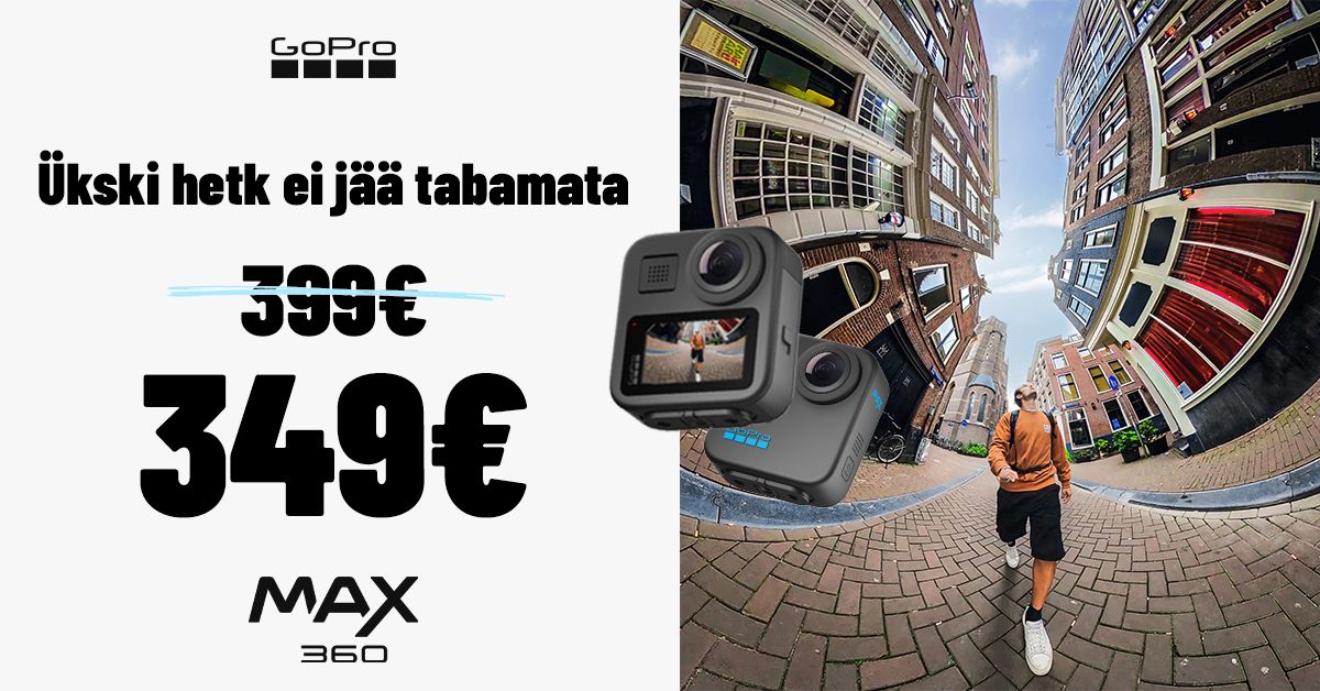 360° vaateid jäädvustav GoPro MAX on 50€ soodsam