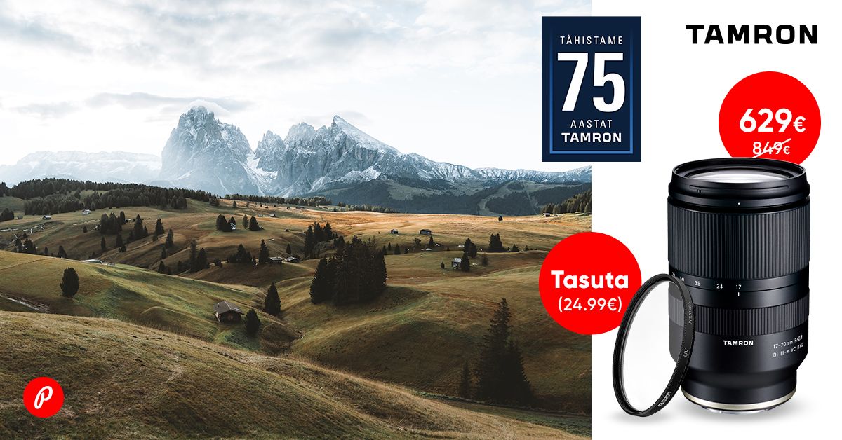 Soodukaga Tamron 17-70mm f/2.8 Di III-A RXD ostul saad kingituseks UV filtri