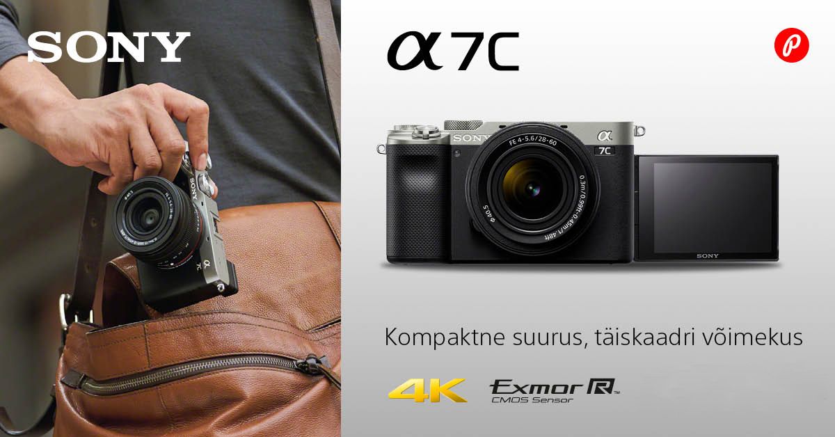 Sony a7c täiskaader hübriidkaamera on säravalt soodne