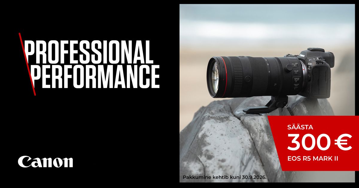 Canon EOS R5 Mark II abil valdad hetki lausa 300€ soodsamalt