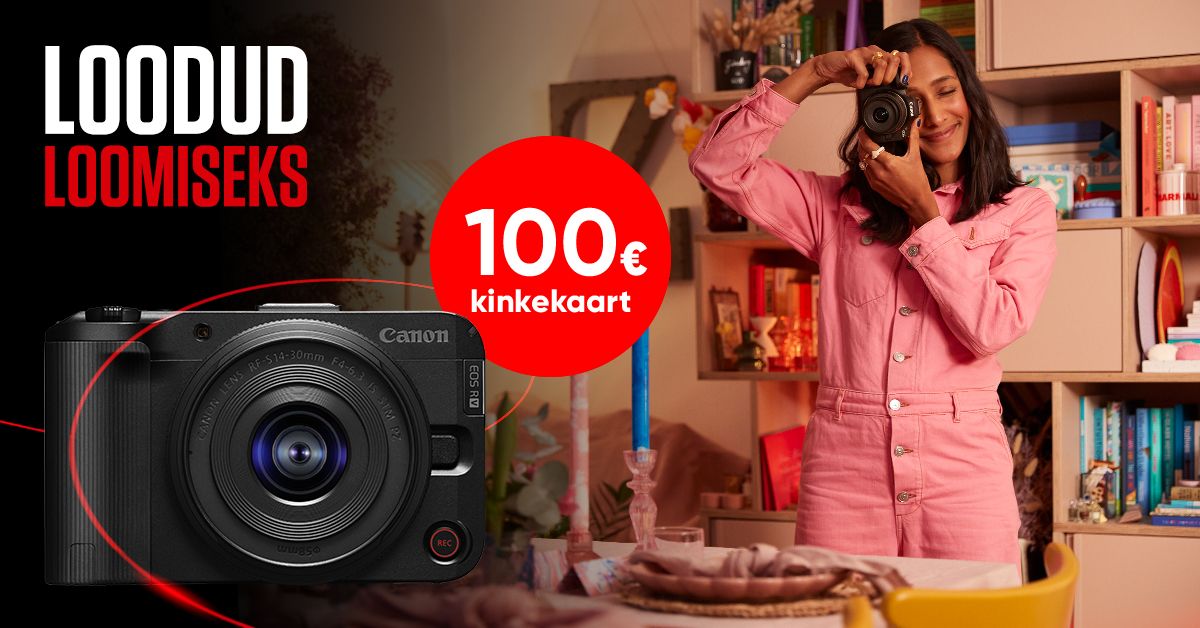 Canon EOS R50 või EOS R50 V ostul kaasa 100€ väärt kinkekaart