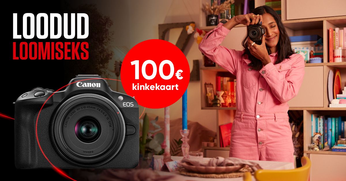 Canon EOS R50 ostul säästad raha ja saad ka 100€ kinkekaardi