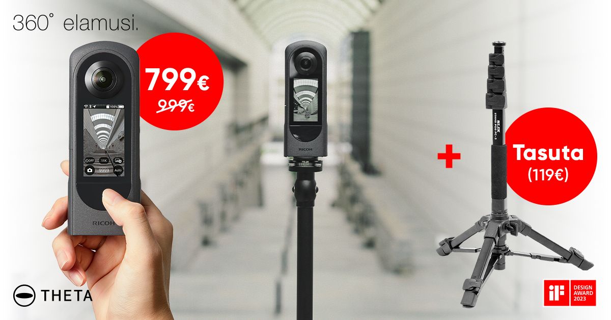 360° fotosid ja videoid jäädvustav Ricoh Theta X on -200€ ja kaasa kingitus!