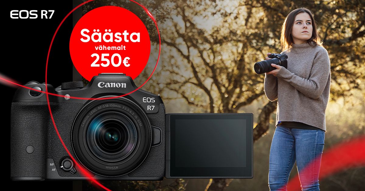 Auhinnatud Canon EOS R7 hübriidkaamera on soodushinnaga