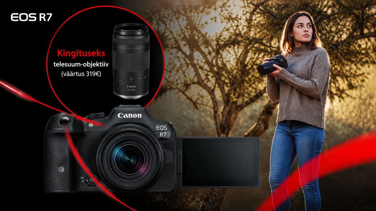 Soodukaga Canon EOS R7 ostul saad kingiks kaasa 319€ väärt objektiivi
