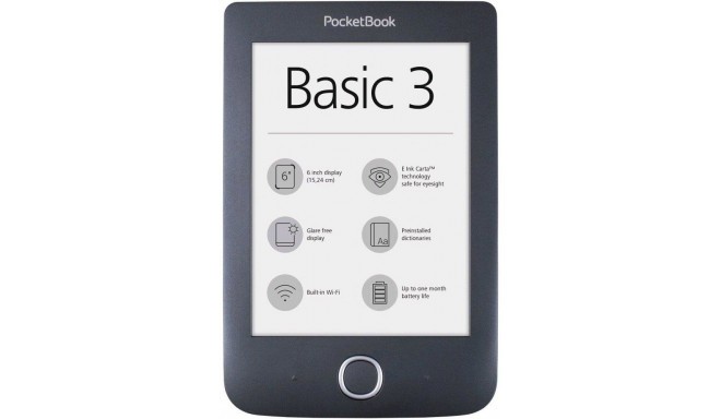 PocketBook e-luger Basic 3, must (PB614W-2-E)