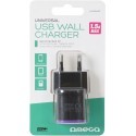 Omega USB charger 1500mA, black/purple (42894)