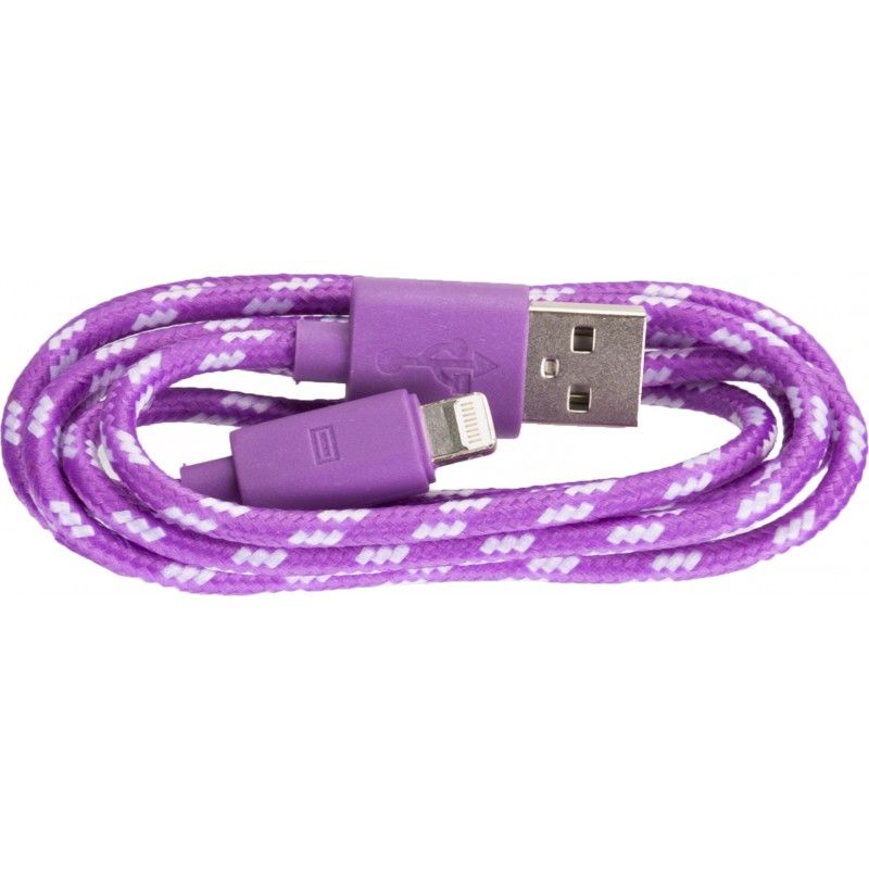 Omega cable Lightning 1m braided, purple - Cables - Nordic Digital