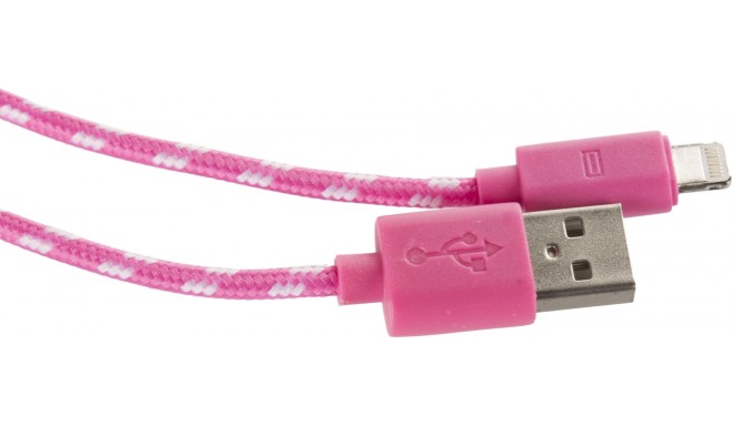 Omega кабель Lightning 1м, розовый