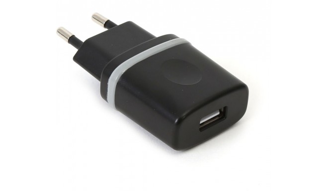 Omega USB зарядный адаптер 1000mA, черный (43137)