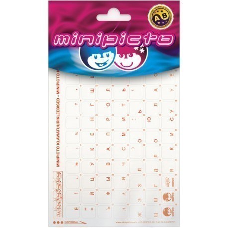 Minipicto keyboard sticker RUS KB-UNICLR-RU-RED, matte red
