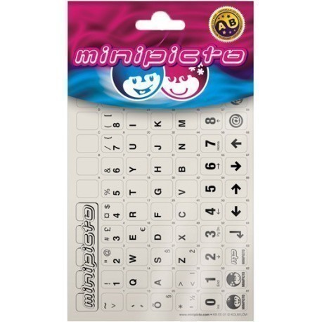 Minipicto наклейки на клавиатуру EST KB-EE-01GRY, серый/черный