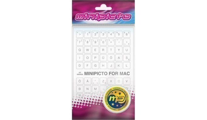 Minipicto keyboard sticker EST KB-MAC-EE01-WHT, white/grey