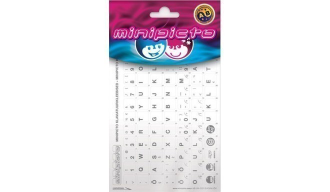 Minipicto klaviatūras uzlīmes EST KB-UNI-EE01-WHTLTGRY, balts/pelēks
