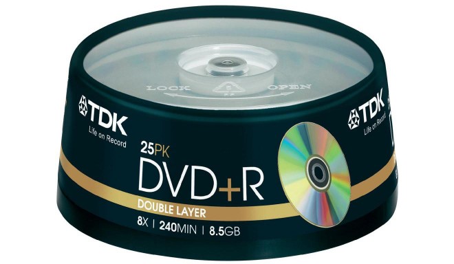 TDK DVD+R 8,5GB 8x 25pcs spindle