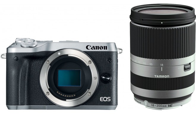 Canon EOS M6 + Tamron 18-200mm VC, sudrabots