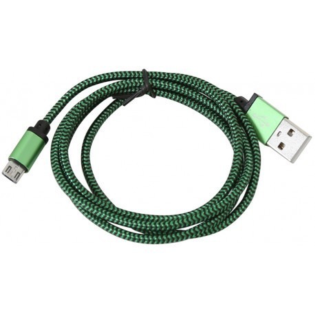 Platinet kabelis microUSB - USB 1m appīts, zaļš