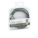 Platinet kaabel microUSB - USB 1m punutud, roheline