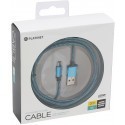 Platinet cable microUSB - USB 2m braided, blue