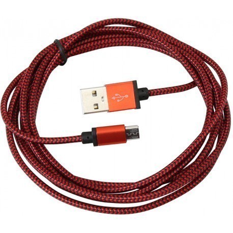 Platinet kabelis microUSB - USB 2m appīts, sarkans