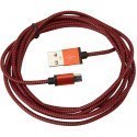 Platinet cable microUSB - USB 2m braided, red