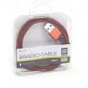 Platinet cable USB - Lightning 1m braided, red