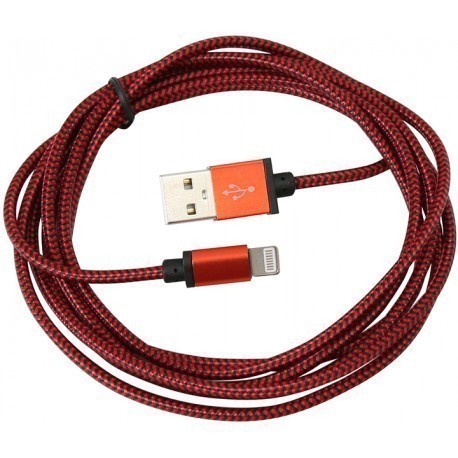 Platinet kabelis USB - Lightning 2m appīts, sarkans