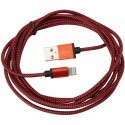 Platinet kaabel USB - Lightning 2m punutud, punane