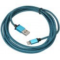 Platinet kaabel USB - Lightning 2m punutud, sinine