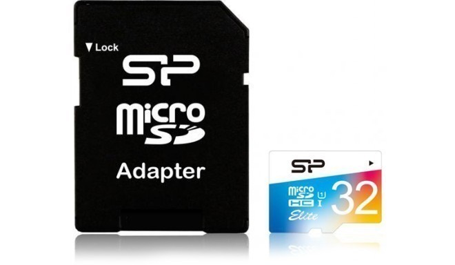 Silicon Power карта памяти microSDHC 32GB Elite Class 10 + адаптер