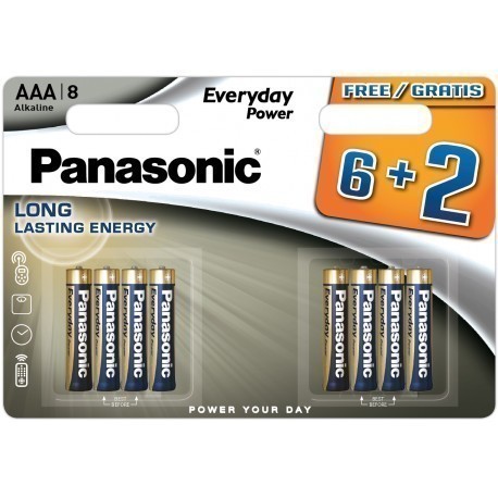 Panasonic Everyday Power baterija LR03EPS/8B (6+2)