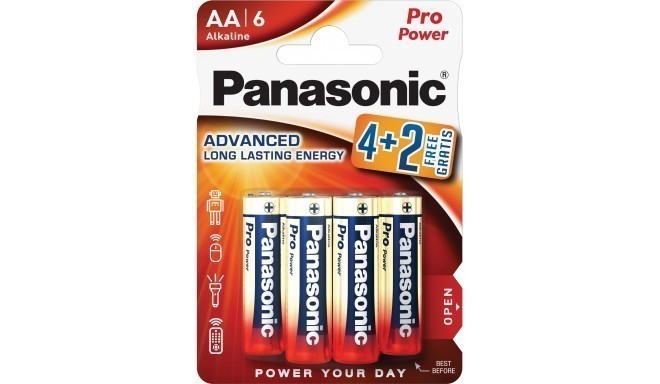 Panasonic Pro Power батарейки LR6PPG/6B (4+2шт)