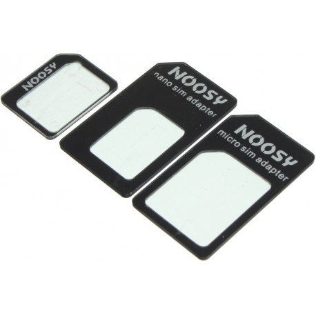 Noosy SIM-card adapters 3pcs, black - SIM-card adapters - Nordic Digital