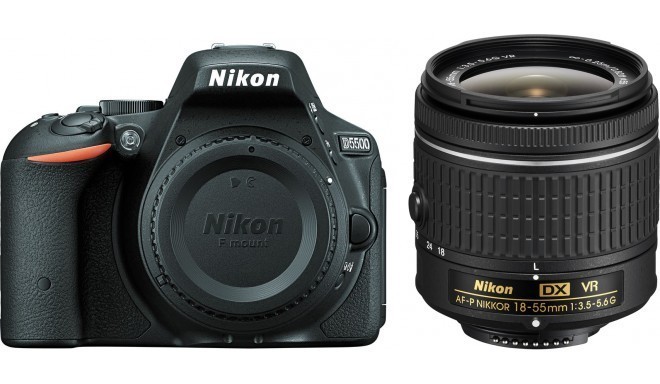 Nikon D5500 + 18-55mm AF-P VR Kit, melns