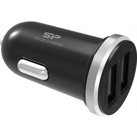 Silicon Power car charger 2xUSB, black (CC102P)