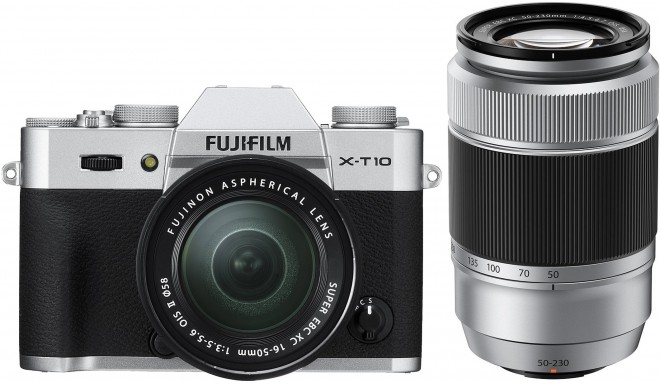 Fujifilm X-T10 + 16-50mm + 50-230mm kit, hõbedane