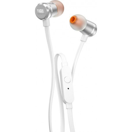 JBL austiņas + mikrofons T290, sudrabotas