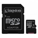 Kingston 64GB microSDXC Canvas Select 80R CL10 UHS-I Card + SD Adapter