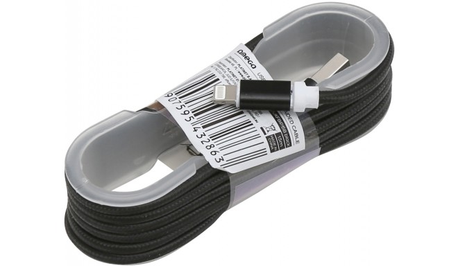 Omega кабель Lightning 1,5м, черный (43286)