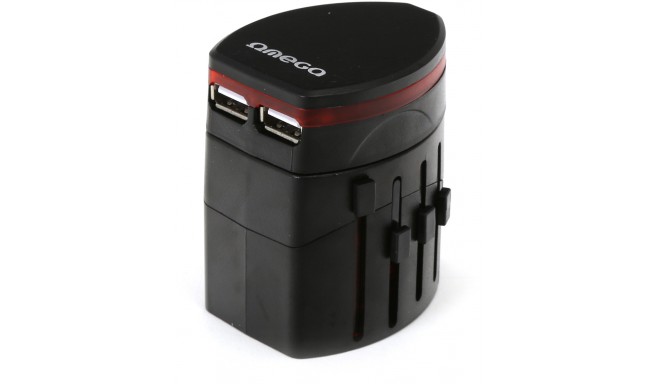 Omega адаптер в поездку 4в1 USB, черный (43354)