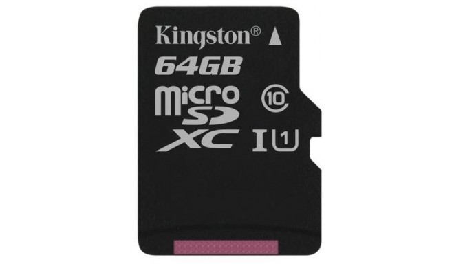 Kingston mälukaart microSDXC 64GB UHS-I (SDCS/64GBSP)